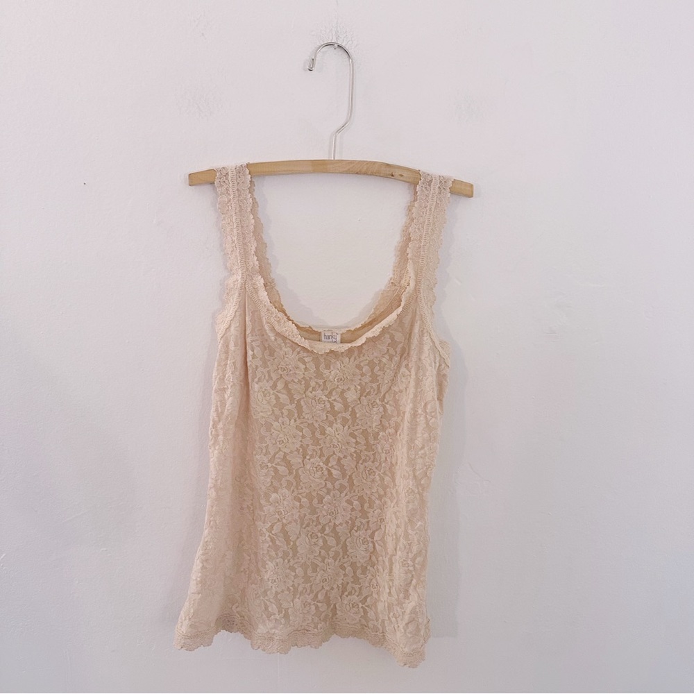 Vintage Hanky Panky Lace Sleeveless Top Cream Tank Sleepwear - Picture 5 of 5